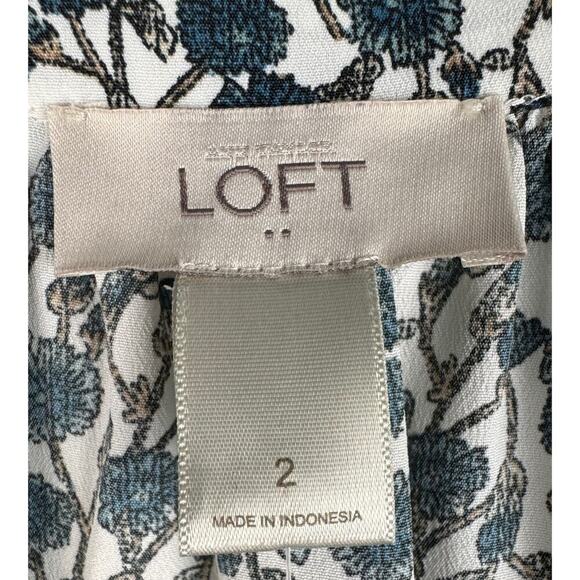 Ann Taylor Loft Floral Button Front‎ Sleeveless Side Pockets Slits Romper Size 2 - Picture 7 of 12